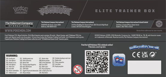 Pokémon TCG: ME5 Pitch Black - Elite trainer box (julkaisupäivä 17.7.2026)