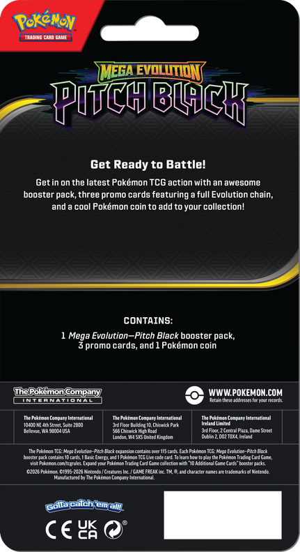 Pokémon TCG: ME5 Pitch Black - Premium Checklane Blister kombo (julkaisupäivä 17.7.2026)