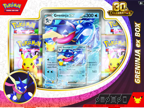 Pokémon TCG: 30th Celebration - Greninja Ex box (julkaisupäivä 16.9.2026)
