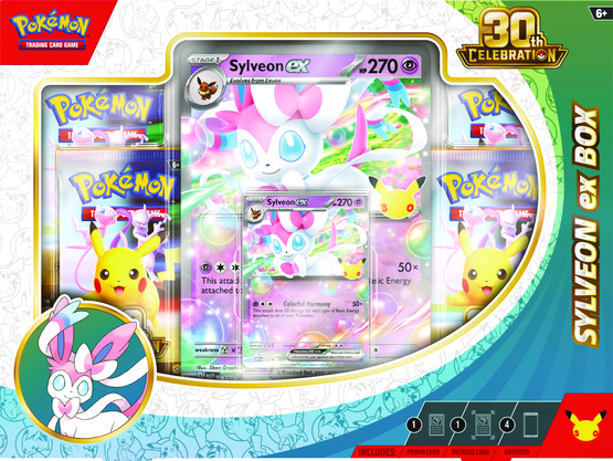 Pokémon TCG: 30th Celebration - Sylveon Ex box (julkaisupäivä 16.9.2026)
