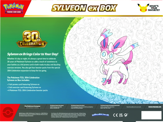Pokémon TCG: 30th Celebration - Sylveon Ex box (julkaisupäivä 16.9.2026)