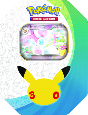 Pokémon TCG: 30th Celebration - Sylveon Tin Ex (julkaisupäivä 16.9.2026)