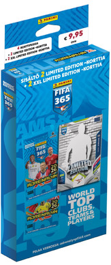 Panini Adrenalyn XL FIFA 365 Nordic Edition 2026 4-korttipaketin laatikko