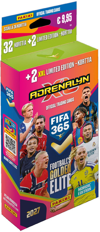 Panini Adrenalyn XL FIFA 365 2026-27 3 korttipaketin laatikko