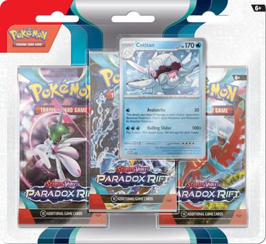 Pokémon TCG: Scarlet & Violet 4 Paradox Rift - 3-Pack Checklane Blister Cetitan