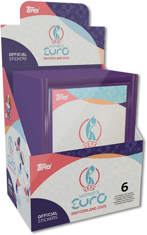 Topps Women's Euro 2025 stickers booster boksi (50 pussia) 