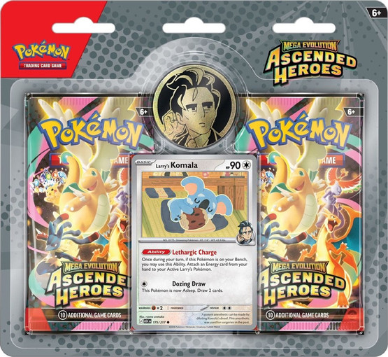 Pokémon TCG: Mega evolution 2.5 Ascended Heroes - 2-pack blister Larry's Komala (julkaisupäivä 30.1.2026)