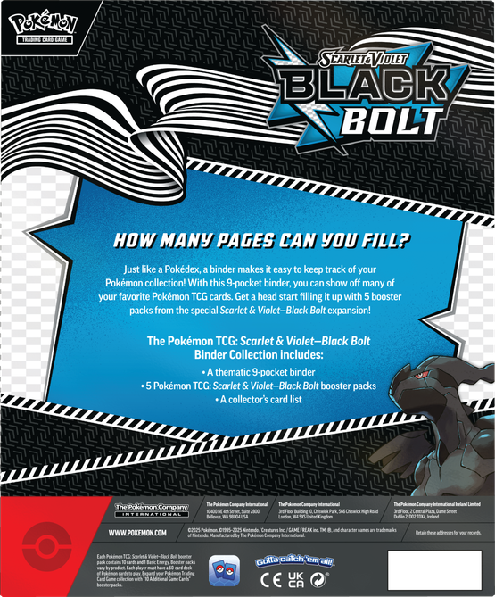 Pokémon TCG: Scarlet & Violet 10.5 Black bolt - Binder collection (julkaisupäivä 18.7.2025)