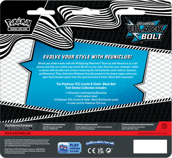 Pokémon TCG: Scarlet & Violet 10.5 Black bolt - Tech sticker collection (julkaisupäivä 1.8.2025)