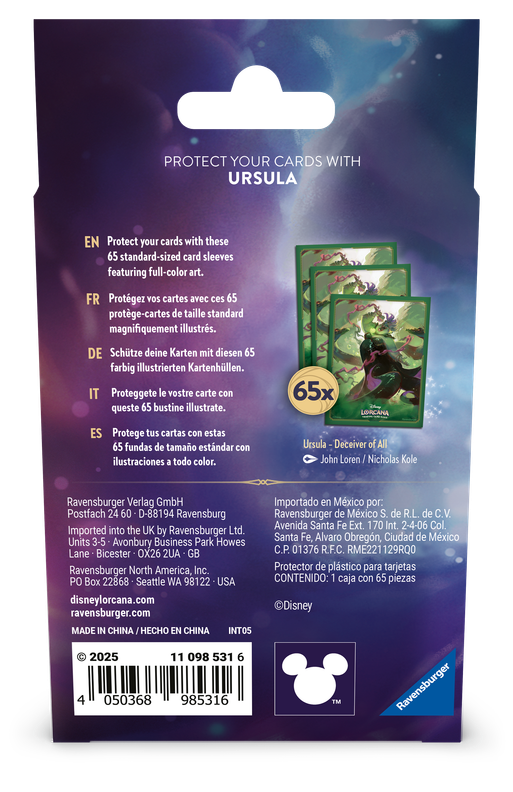 Disney Lorcana: Archazia’s Island Sleeves (65 kpl) - Ursula