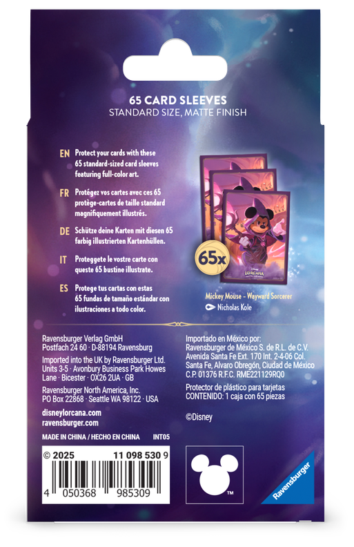 Disney Lorcana: Reign of Jafar Sleeves (65 kpl) - Mickey Mouse