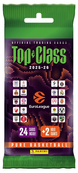 Panini: Top class Euroleague 2025-26 - Fat pack (26 korttia)
