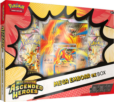 Pokémon TCG: Mega evolution 2.5 Ascended Heroes - Emboar EX Collection box (julkaisupäivä 24.4.2026)