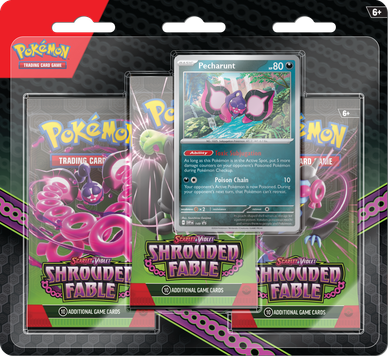 Pokémon TCG: Scarlet & Violet 6.5 Shrouded Fable - 3-Pack Checklane Blister Pecharunt