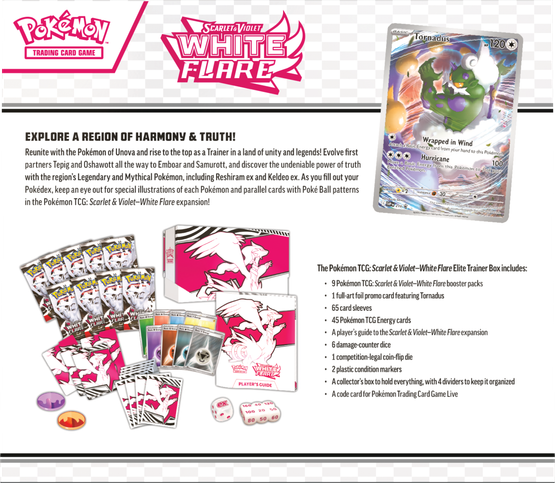 Pokémon TCG: Scarlet & Violet 10.5 White flare - Elite Trainer box (julkaisupäivä 18.7.2025)