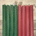 Mehiläisvahakynttilät viestillä 2 kpl (metsänvihreä)