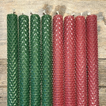 Mehiläisvahakynttilät viestillä 2 kpl (metsänvihreä)