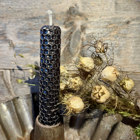 Mehiläisvahakynttilät viestillä 2 kpl (musta)