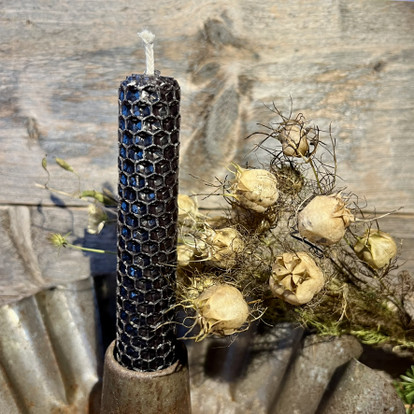 Mehiläisvahakynttilät viestillä 2 kpl (musta)