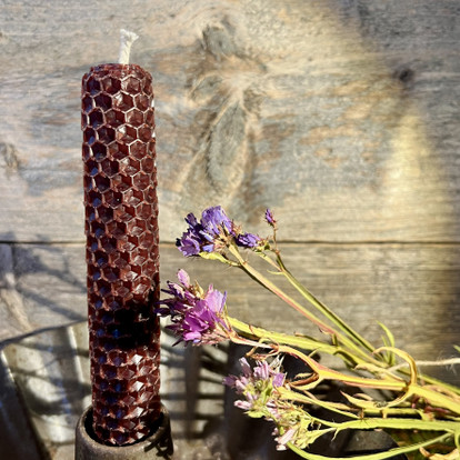 Mehiläisvahakynttilät viestillä 2 kpl (mahonki)