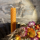 Mehiläisvahakynttilät viestillä 2 kpl (oranssi)