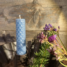 Mehiläisvahakynttilät viestillä 2 kpl (vaaleansininen)