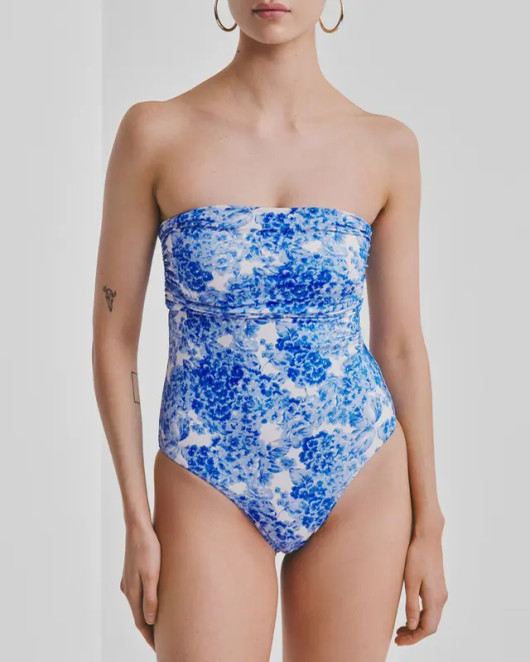 by TiMo, Bandeau Swimsuit Azure Meadow