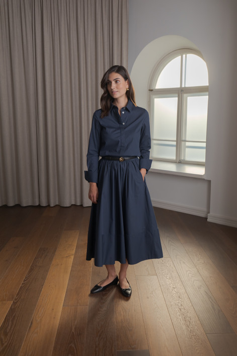 Original Story, Clarene Puuvillasekoitehame Dark Navy