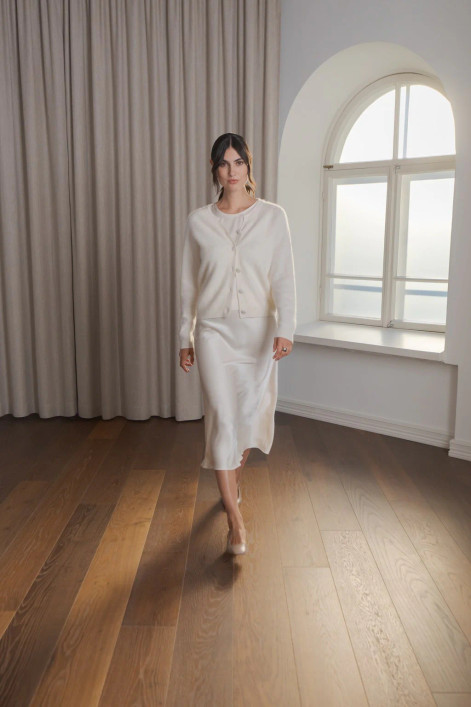 Original Story, Tianna Midi Satin Skirt Cream