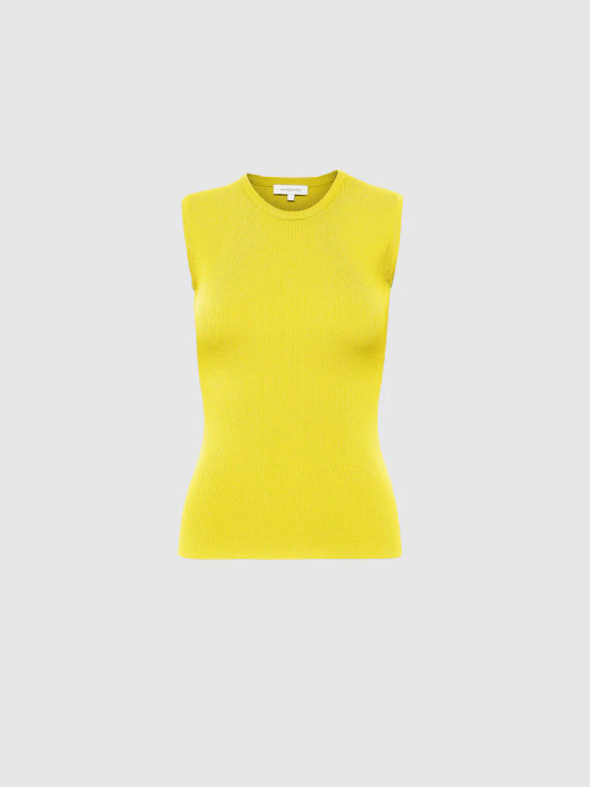 Andiata, Griet Rib knit Top Lemon Curd