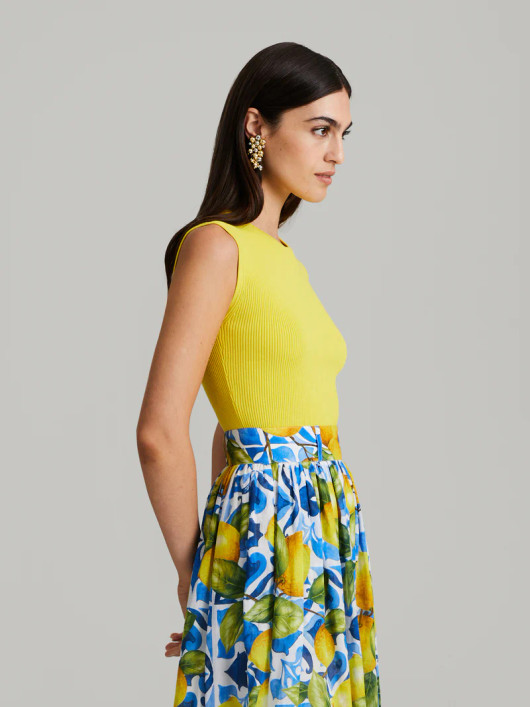 Andiata, Griet Rib knit Top Lemon Curd