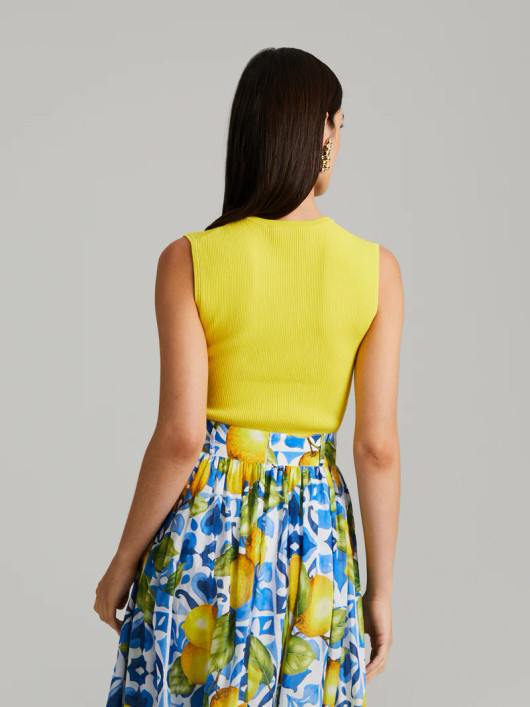 Andiata, Griet Rib knit Top Lemon Curd