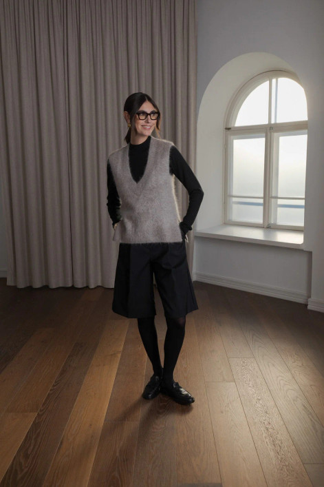 Original Story, Ali Alpaca Blend Knit Vest Greige