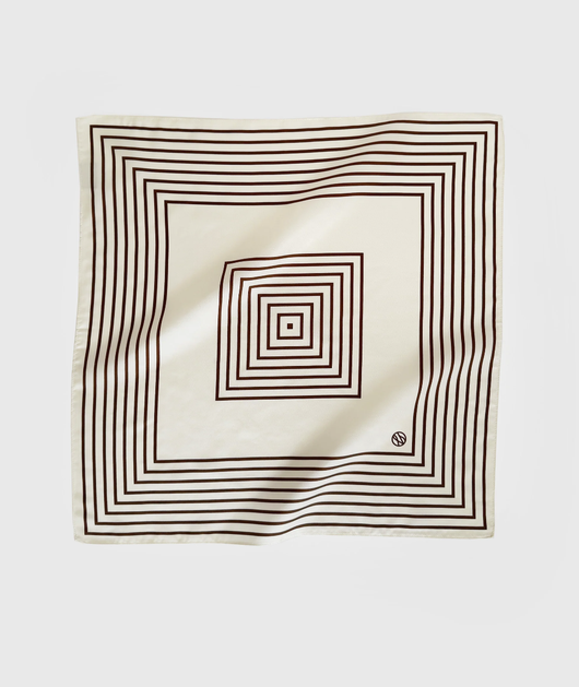 Le Scarf, STRIPED SCARF | CREAM & MOCHA MOUSSE | 50 CM