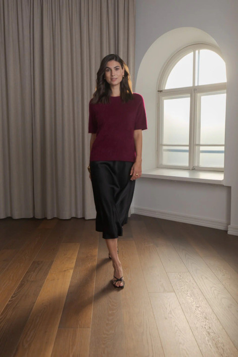Original Story, Tianna Midi Satin Skirt Black