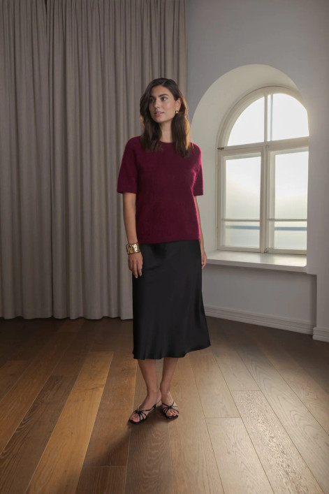 Original Story, Tianna Midi Satin Skirt Black