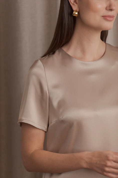 Original Story, Tessa Satin Shirt Latte