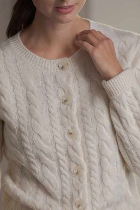 Original Story, Vivianna Palmikkoneuletakki Cream