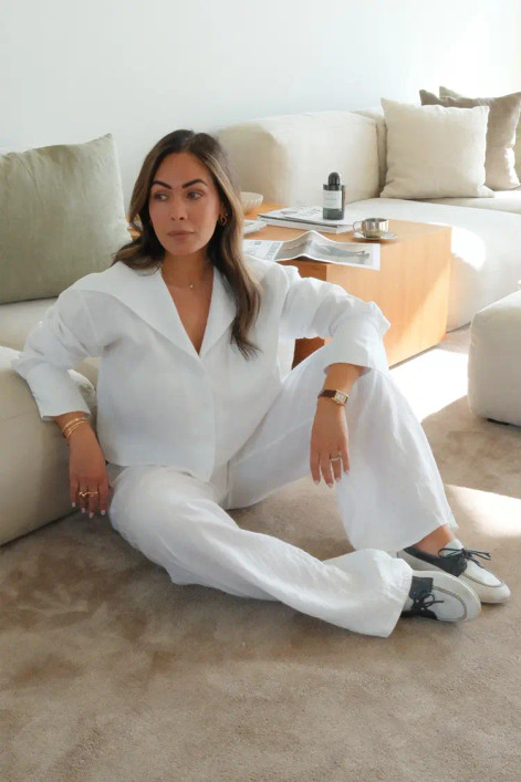 Àvora Linen Sailor Pant White
