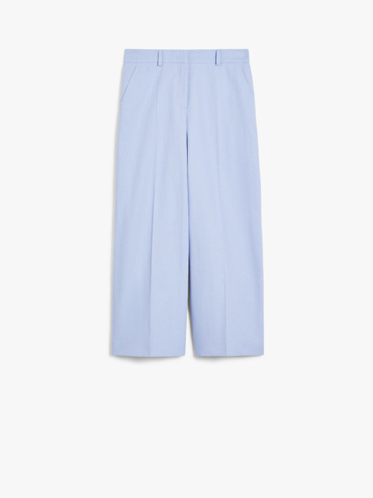 Weekend Max Mara, Zircone Cotton Linen Trousers, Light Blue