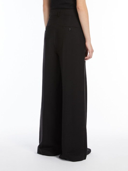 Weekend Max Mara, Valiero Viscose and Linen Trousers Black