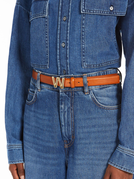 Weekend Max Mara, West Branded buckle-embellished leather belt