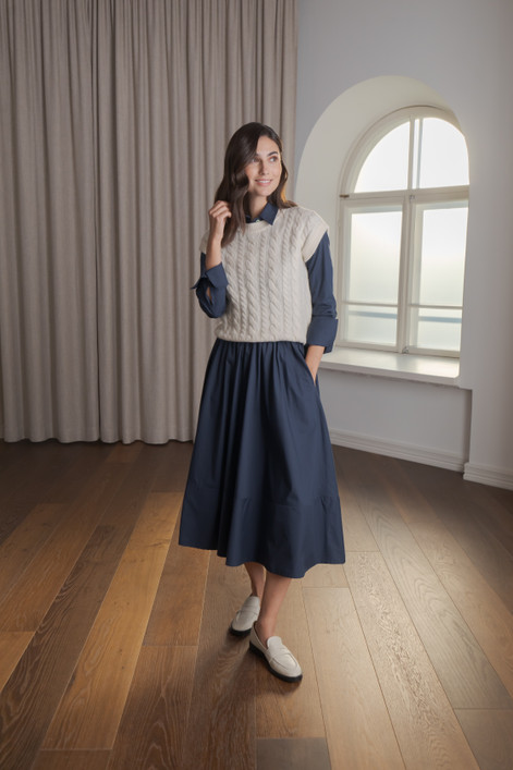 Original Story, Clarene Puuvillasekoitehame Dark Navy