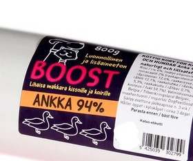 BOOST Lihaisa koiranmakkara ankka 400 g