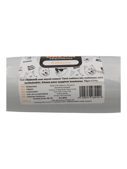 Koiran treenimakkara Dogs Wet Dream  Kalkkuna 400 g