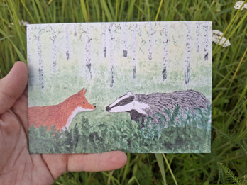 Kesäaamussa -postikortti