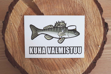 Kuha valmistuu -postikortti