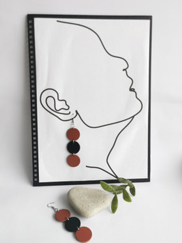 Elina-korvakorut, konjakki-musta-konjakki