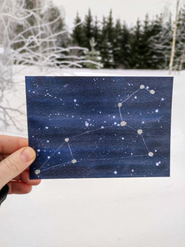 Pohjolan taivas, leijona -postikortti