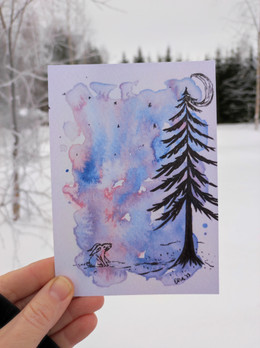 Pakkasyö -postikortti